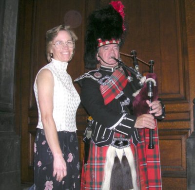 Terry and a Scottish Piper.